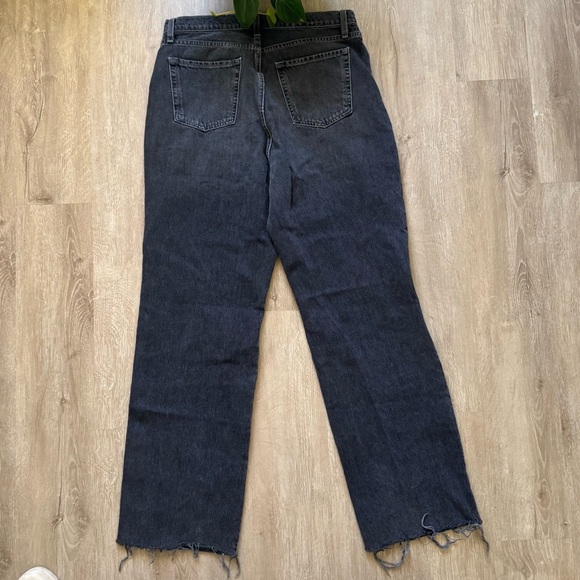 Fashion Nova Black-wash Straight Leg Jeans with raw cut off hem size 13 - Picture 5 of 7